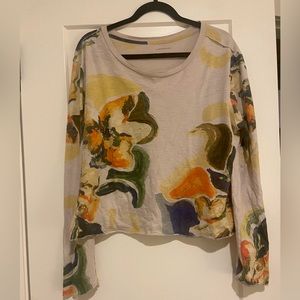 Anthropologie abstract long sleeve top